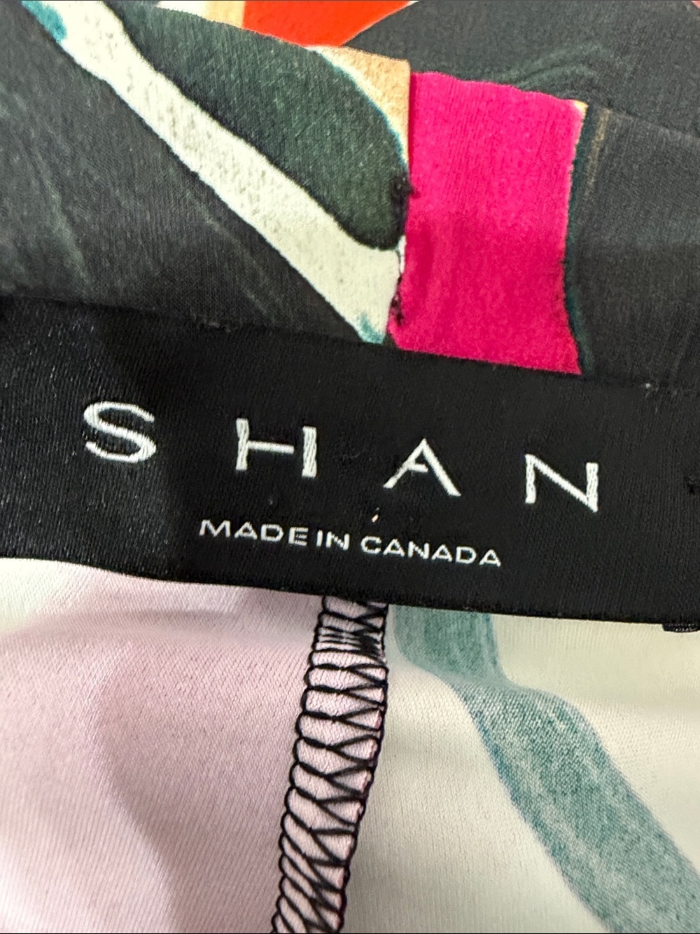 Shan Women’s Abstract Print Pink & Orange Shorts - Picture 4 of 6